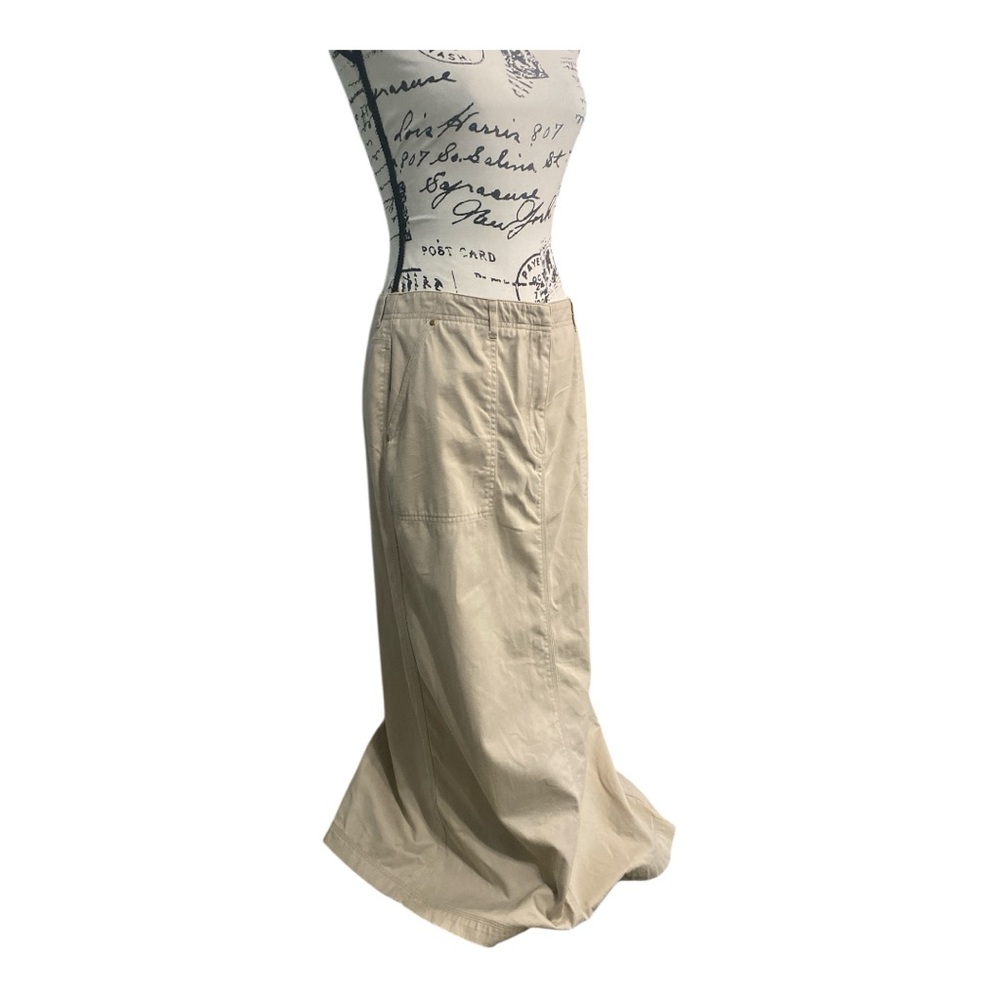 VTG Ralph Lauren Classic Maxi Skirt Safari Khaki Tan Women's Size 8